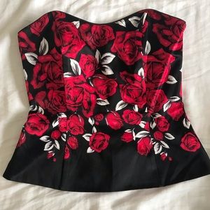 Strapless WHBM Red and black top